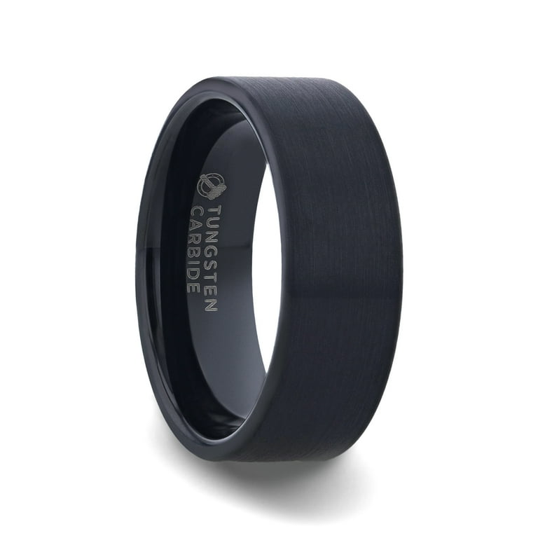 Thorsten SAN ANTONIO Flat Black Tungsten Carbide Band with Brushed Finish - 2mm - 12mm Thorsten SAN ANTONIO Flat Black Tungsten Carbide Band with Brushed Finish - 2mm - 12mm
