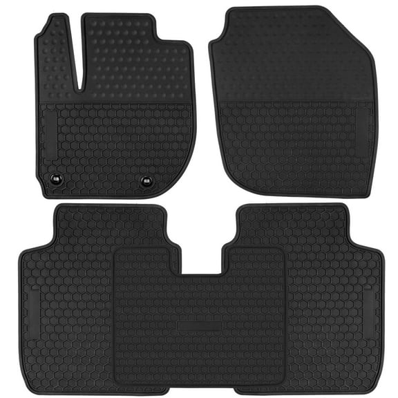 San Auto Car Floor Mats Custom Fit for Honda Fit 2015-2020 Rubber Black Car Floor Liners All Weather Protection Heavy Duty Odorless