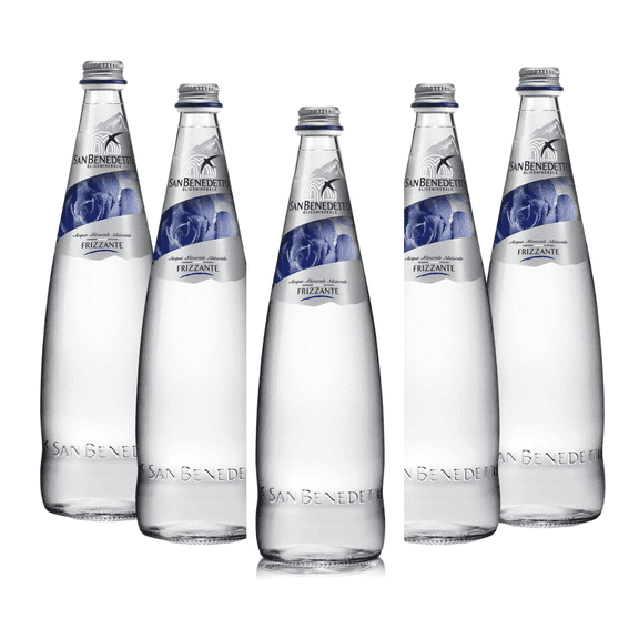 San Benedetto Italian Sparkling Water, 500ml Glass Bottles, Pure Glacier-Sourced Water, Pack of 5