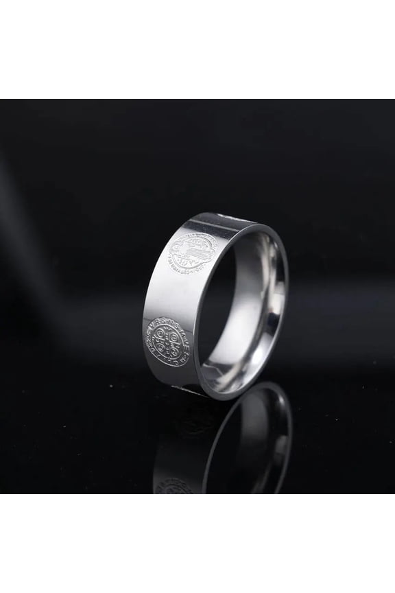 Rings 14K Yellow Gold Christian Catholic Jewelry Religious Saint Benedict Medal Ring