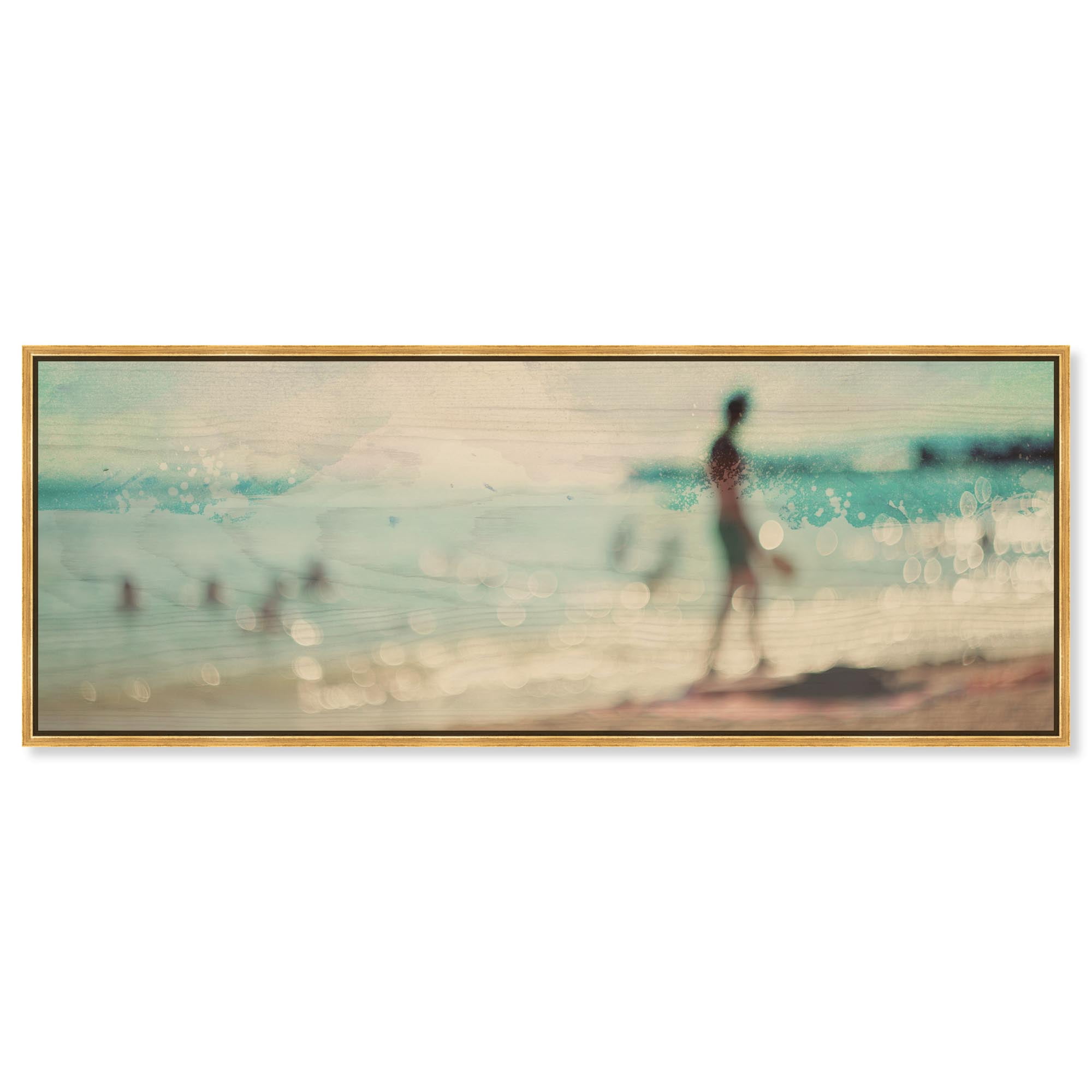 San Buenaventura Beach Panoramic Canvas Coastal Art by Art Remedy, Gold ...