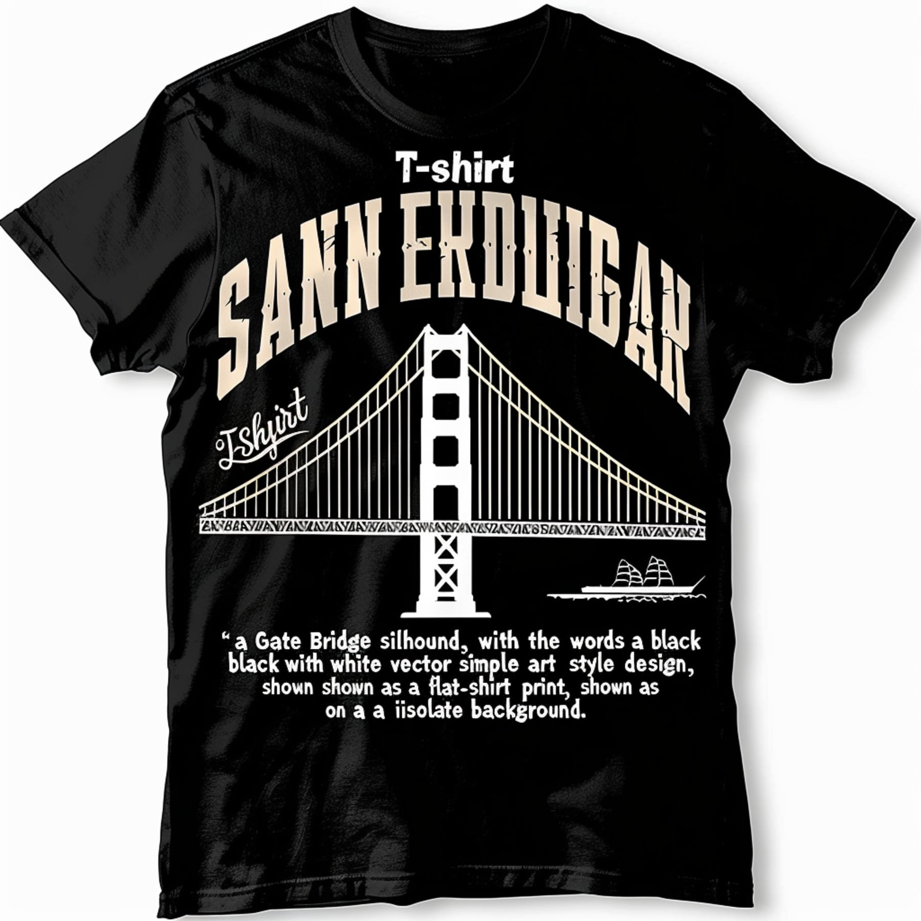 San California With A Golden Gate Bridge In A Sleek Vector Art Style On 