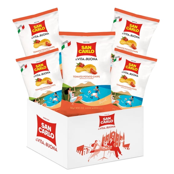 San Carlo Multi Pack 5X Tomato n1 Italian Potato Chips - 150gr - for Snacking Bliss
