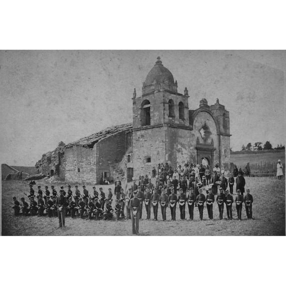 Cal. St. Patrick Cadets At The San Carlos Mission Monterey Ca Poster Print by C.W.J. Johnson
