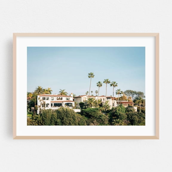 San Clemente California Beach House Palm Tree Tropical Coastal Fine Architecture Poster Unframed Paper Print