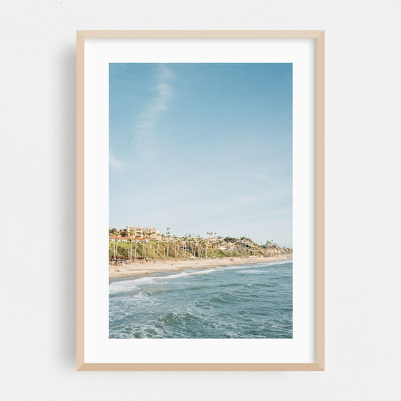 San Clemente Shore 01 - San Clemente California Photography Oak Framed Wall Art Print 12 x 18 inches