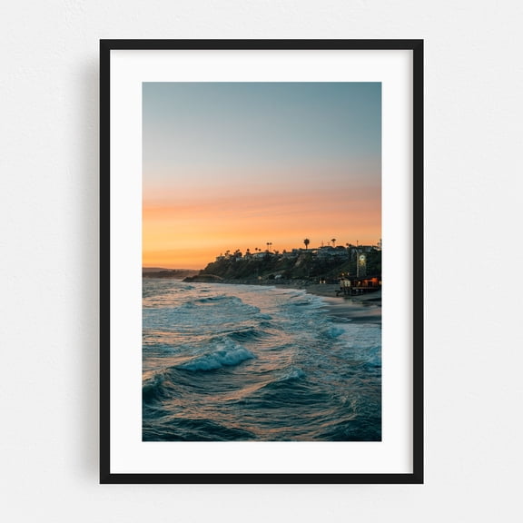 San Clemente Sunset 02 - San Clemente California Photography Black Framed Wall Art Print 12 x 18 inches