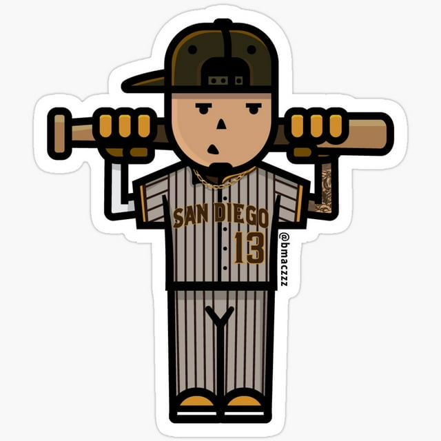 San Diego #13 Sticker Baseball Sticker, Football Sticker, Basketball Sticker, Sport Player Sticker, Phone Decal Water Bottle Stickers Car Decals