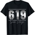thumbnail image 1 of San Diego 619 Area Code Vintage Skyline California T-Shirt Black 4X-Large, 1 of 4
