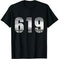 thumbnail image 1 of San Diego 619 Area Code Vintage Skyline California T-Shirt, 1 of 4