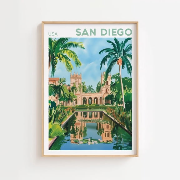 San Diego Balboa Park poster, California Wall Art, United States, San Diego Cityscape, California, USA Art Unframed Paper Print
