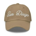 thumbnail image 1 of San Diego Baseball Cap San Diego Dad Hat Bold Script California CA Hat Embroidered Souvenir Gift Khaki, 1 of 2