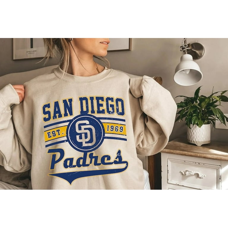 San Diego Baseball Sweatshirt Vintage Style San Diego Baseball Crewneck Sweatshirt San Diego EST 1969 Sweatshirt Game Day Walmart
