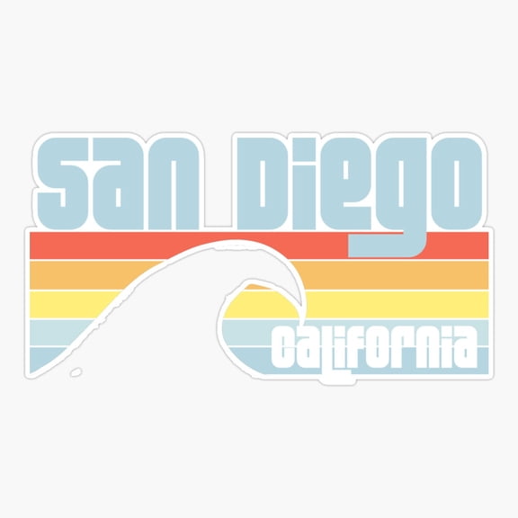 San Diego Beach Pacific Ocean Waves Sticker
