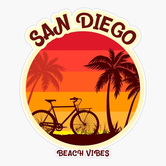 San Diego Beach Vibes Coastal Sticker