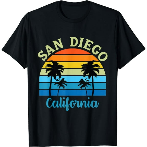 San Diego CA Palm Trees California Souvenir Retro Vintage T-Shirt