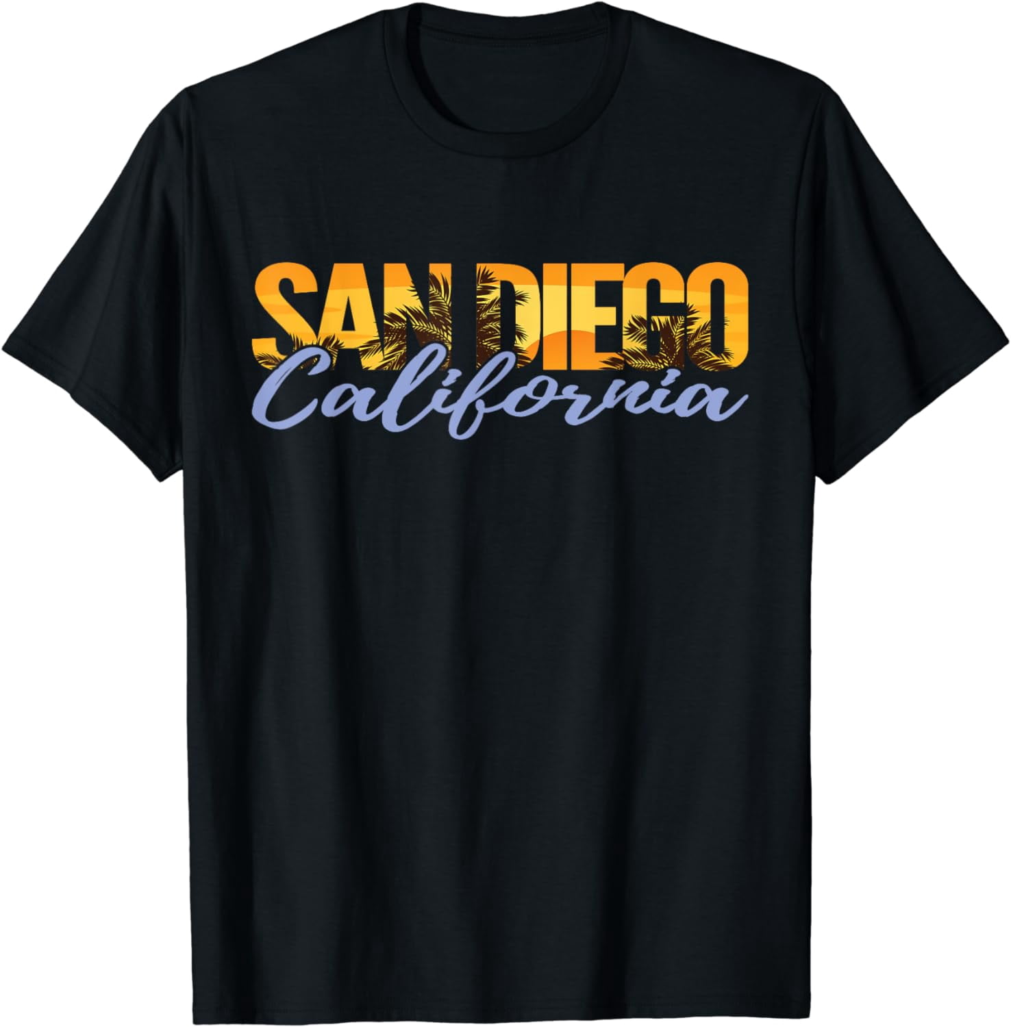 T-Shirt SAN DIEGO USA En Coton – Couleur Noire, Marque B&C, Neuf Avec étiquettes, Pour Hommes