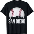 thumbnail image 1 of San Diego California CA Vintage Graphic Athletic Style Women T-Shirt Black X-Large, 1 of 4