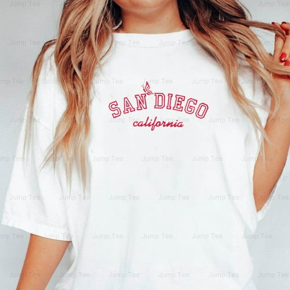San Diego California Embroidered Souvenir Traveler Beach City Unisex T-Shirt, up to size 5XL