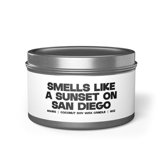 San Diego California Moving Away Best Friend Tin Candle Gifts Office Decor