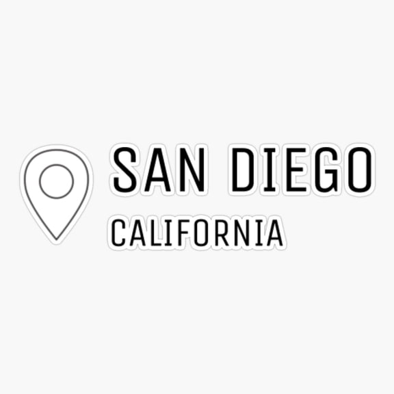 San Diego California Pin Art Design Sticker