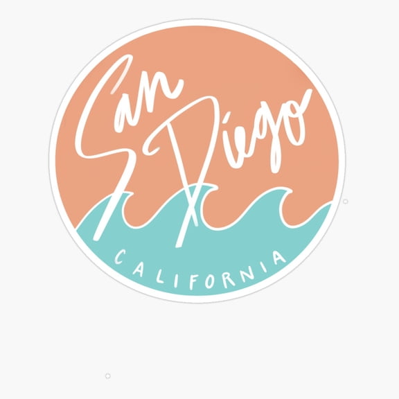 San Diego California Solid Travel Design Sticker
