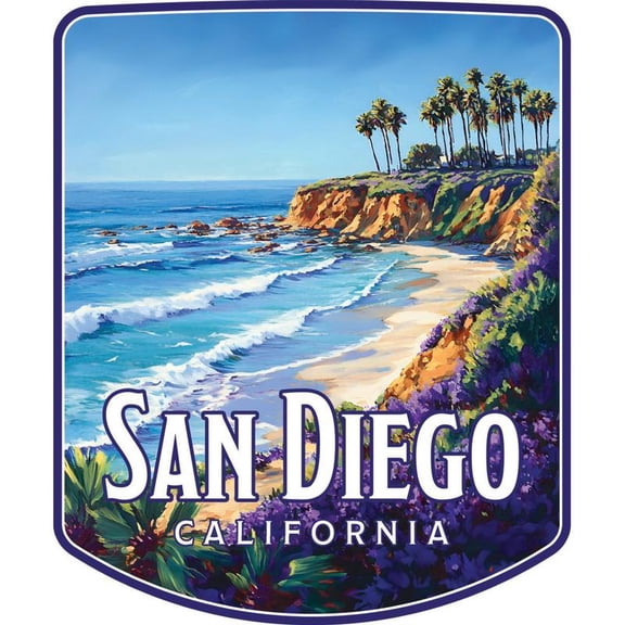 San Diego California Souvenir Decorative Vinyl Decal Sticker (4-Inch)