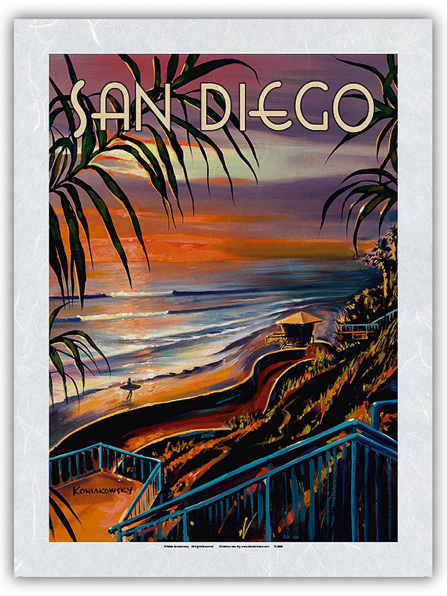 San Diego - California Sunset - Vintage Travel Poster by Wade ...
