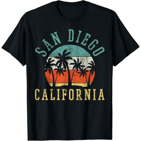 San Diego California T-Shirt Black X-Large