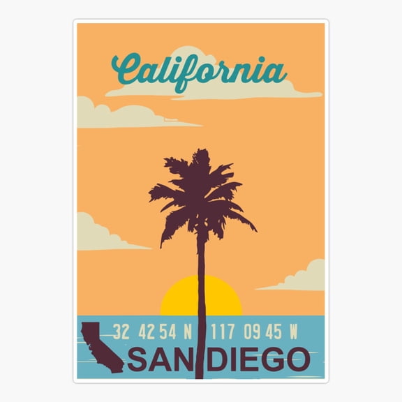 San Diego California Version Four Travel Sticker