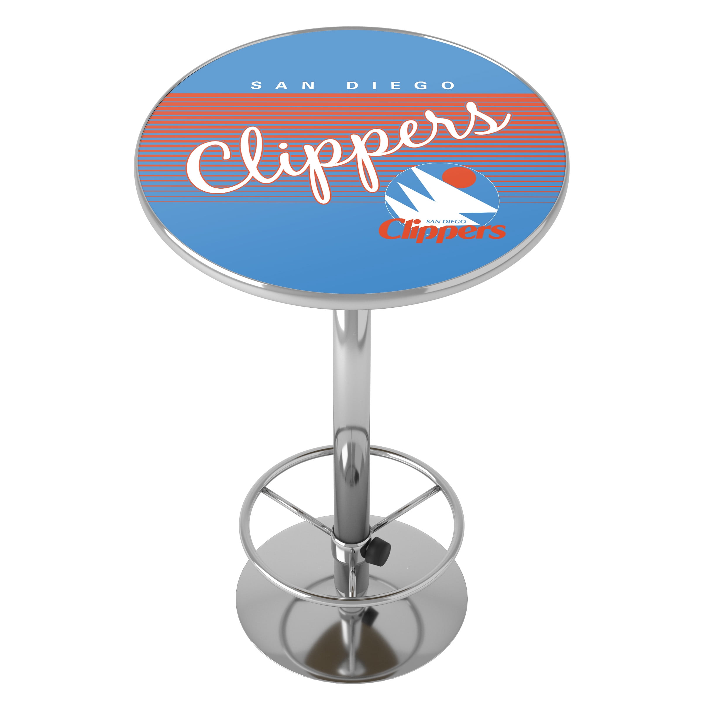 San Diego Clippers Hardwood Classics Bar Table with Adjustable Footrest and Acrylic Top