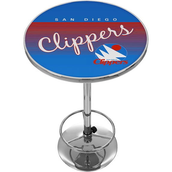 San Diego Clippers Hardwood Classics Bar Table with Adjustable Footrest and Acrylic Top