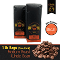 thumbnail image 1 of San Diego Coffee DECAF South American Blend, Medium Roast, Whole Bean Coffee, 16-Ounce Bags (Pack of 2), 1 of 9