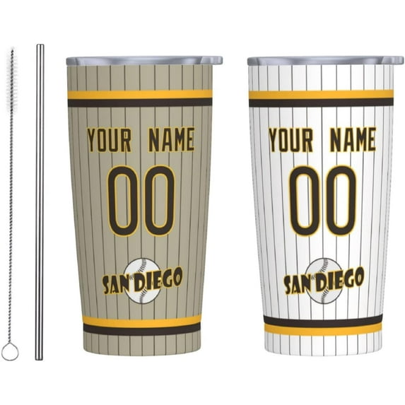San Diego Cup Insulated Tumbler with Straw Custom Any Name & Number 20 oz Gifts for Men Women