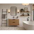 thumbnail image 1 of San Diego Floating Bathroom Vanity, Weathered Fir, Solid Wood, Mid Century Modern, 1 of 11