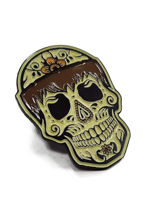 San Diego Friar Tuck Sugar Skull Flower Enamel Pin