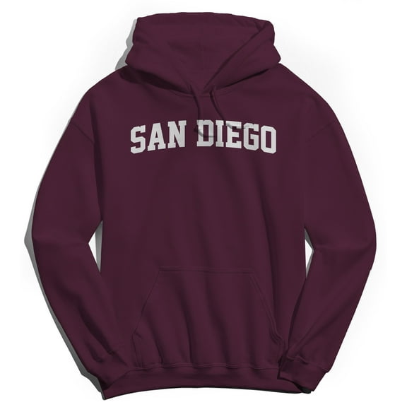 San Diego Graphic Maroon Men's Cotton Pullover Hoodie
