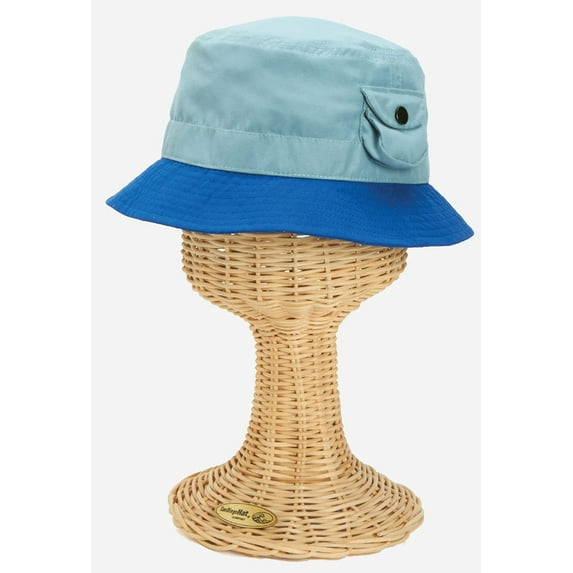 San Diego Hat Company Children's Color Blocked Bucket Hat CTK3426 Blue