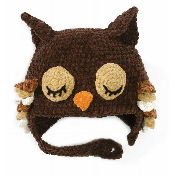 San Diego Hat Company Kid's Crochet Owl Hat XL BROWN