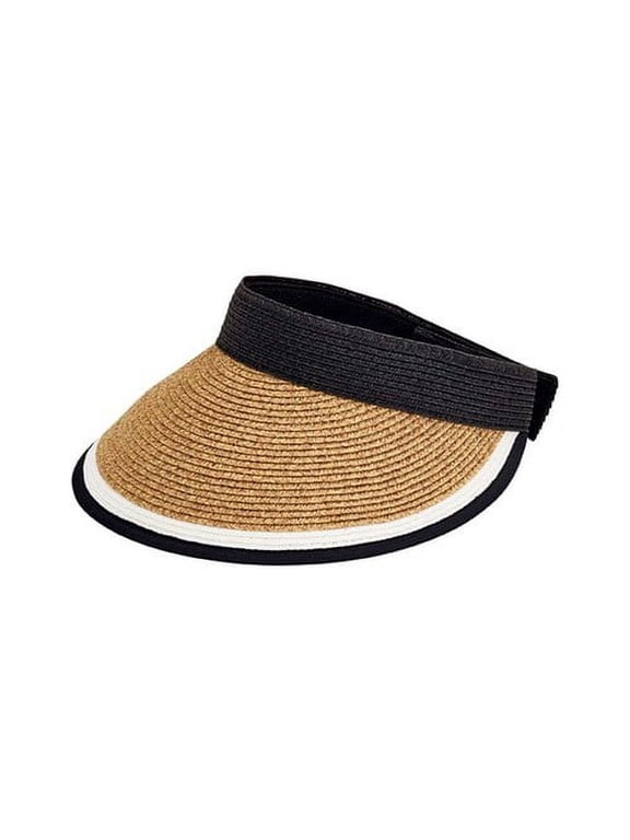 San Diego Hat Company Women's Visor With Contrast Color Stripe UPF 50+ UBV047 (Black)