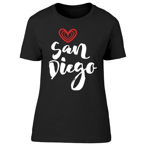 San Diego Heart Font T-Shirt Women -Image by Shutterstock, Female Medium