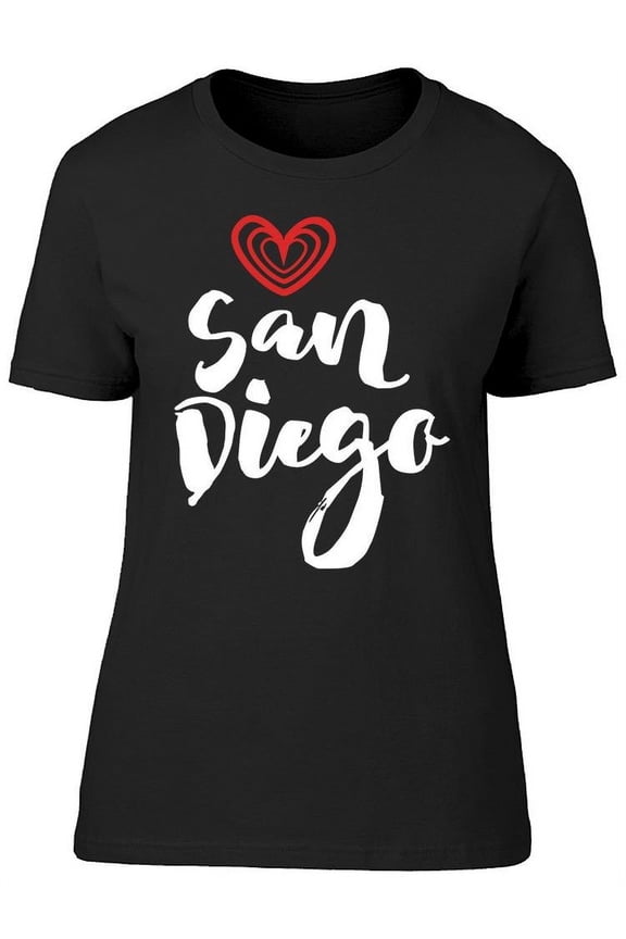 San Diego Heart Font T-Shirt Women -Image by Shutterstock, Female Medium