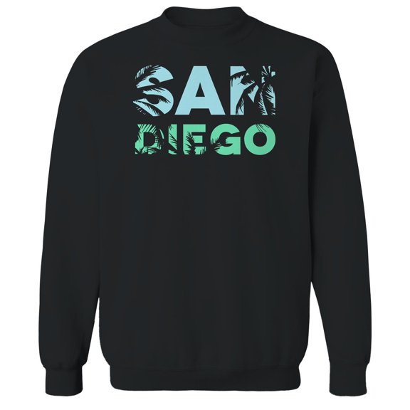 San Diego Humor Graphic Black Men's Crewneck Sweatshirt
