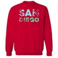 thumbnail image 1 of San Diego Humor Graphic Red Men's Crewneck Sweatshirt, 1 of 1