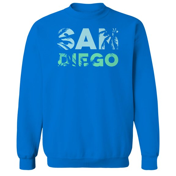 San Diego Humor Graphic Royal Men's Crewneck Sweatshirt