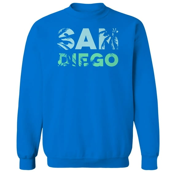 San Diego Humor Graphic Royal Men's Crewneck Sweatshirt