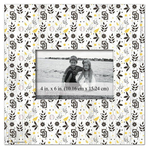 San Diego Padres 10'' x 10'' Floral Pattern Frame
