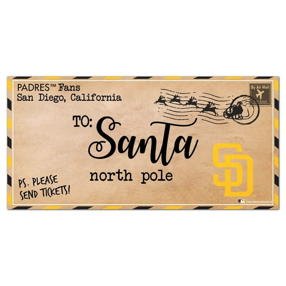 San Diego Padres 6'' x 12'' Letter to Santa Sign