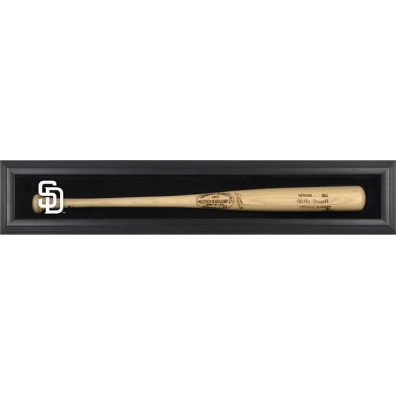 San Diego Padres Logo Black Framed Single Bat Display Case