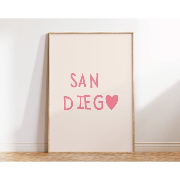 San Diego Print San Diego Wall Art San Diego California Art San Diego Heart Poster San Diego Decor San Diego Ca 1 Print Wall Art, Modern Wall Decor, 8x12 UNFRAMED